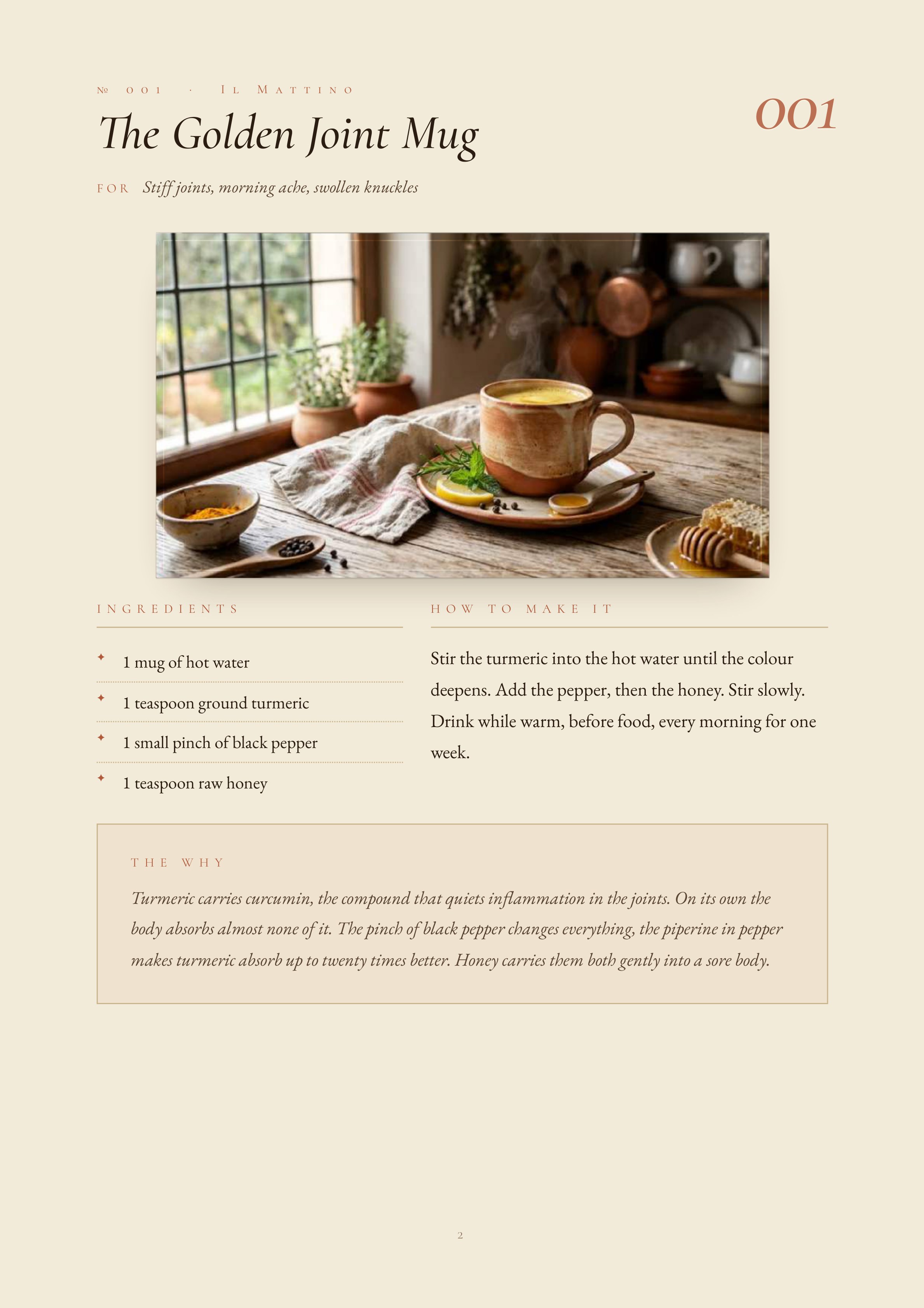 Sample recipe page: The Golden Joint Mug